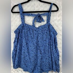 Old Navy Womens Blue Tie Back Cami Swing Tank Top